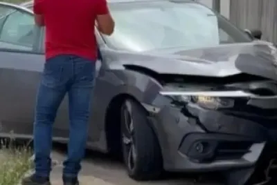Motorista é preso após bater em motociclista e atingir muro de condomínio no Luzia