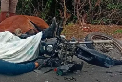 Motociclista morre após colidir com cavalo em Santana do São Francisco