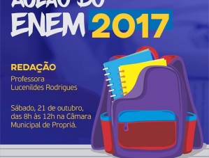 Câmara de Propriá promove aulão preparatório para redação do Enem 2017