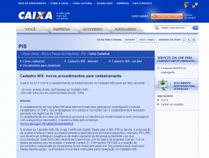 CAIXA disponibiliza cadastramento do NIS pela internet