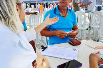 Sérgio dos Santos passou pela Carreta da Saúde do Homem para fazer um checkup (Foto: Ascom Governo/ Divulgação)