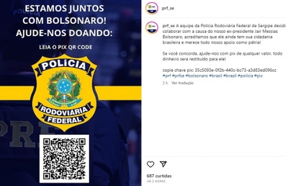 PRF-SE investiga ataque hacker após pedido de PIX para Bolsonaro