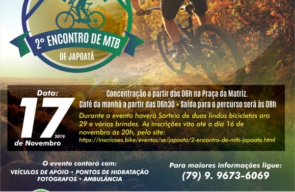 Japoatã está realizando para os apaixonados por bike o 2° ENCONTRO DE MTB