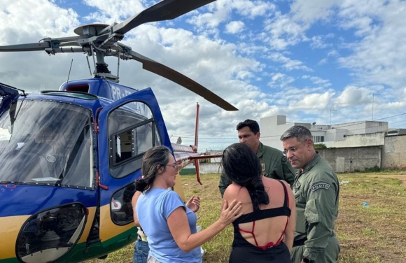 GTA resgata jovem após queda que a deixou isolada em cachoeira na região de Campo do Brito