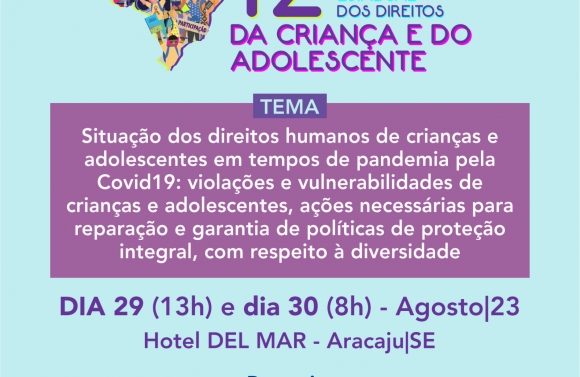 CRESS-SE divulga 12ª Conferência Estadual dos Direitos da Criança e do Adolescente