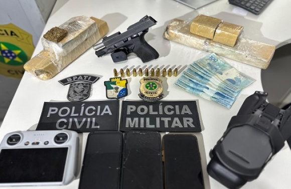 Operação conjunta apreende 3kg de entorpecentes e arma de uso restrito em ação contra o tráfico de drogas em Pedrinhas