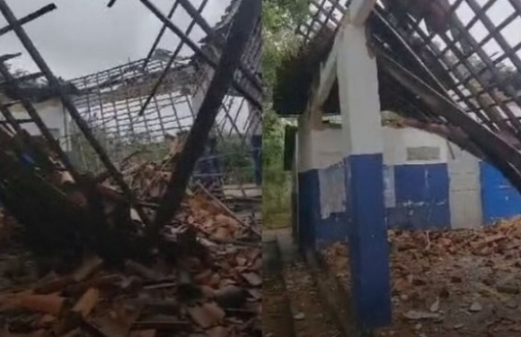 Teto de escola municipal desaba em povoado de Gararu